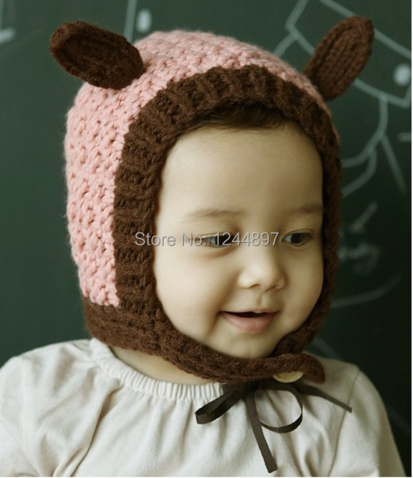 1PCS/Children of rabbit ears elf ears hat the baby warm knitting wool knittin...