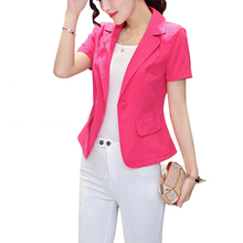blazer women summer short sleeve suit blazer office lady leisure suit blazer fashion smil quality woman clothes size S-3XL W123