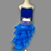 New latin dance costumes sexy senior stones tassel stones top+tassel skirt 2pcs latin dance set for women latin dance suits