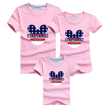Cartoon mouse teenage clothing family matching outfits father mother daughter son brand top tees summer women men baby t shirt