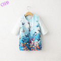 New brand Europen American girls clothing sets jacquard trench coat butterfly dress suit 2pcs Set fashion