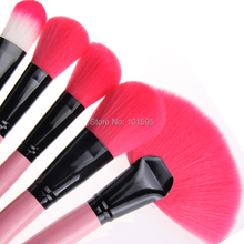 Free Shipping 24 pcs Makeup Brush Set Kit Makeup Brushes Pink Make up Brushes Set Brand