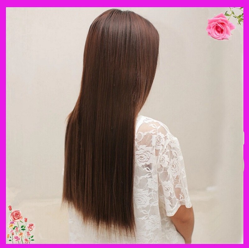 120gpc 1pclot 24\'\' synthetic hair long straight 5 clips one piece clip on hair extensions free shipping (10)