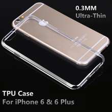 0.3 мм ультратонкий мягкие TPU чехол для iPhone 6 6 s 4.7 дюймов телефон для iPhone 6 плюс 5.5 дюймов чехол