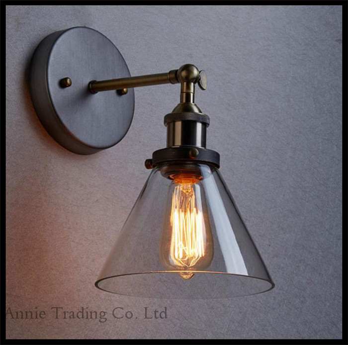 Здесь можно купить  90V - 265V AC Edison E27 Bulb included Down Glass Lampshade wall lamp lights modern loft ikea wall sconces copper decoracao  Свет и освещение