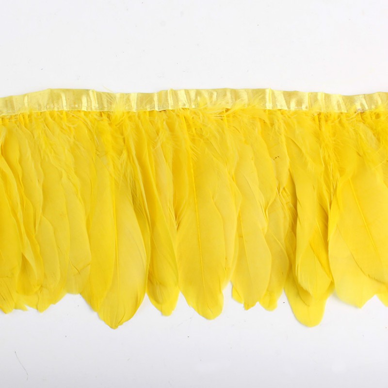 yellow goose feather trim