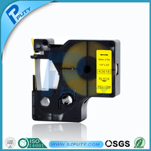 Compatible dymo D1 label tape DYMO 43618 6mm*7m black on yellow for dymo labelmanager label printer