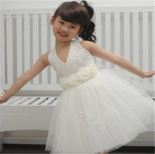 Girls dress white veil Children’s wedding dress The flower girl dress Children’s wedding dress