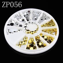 3d nail rhinestone decoration golden/silver gold acrylic ball decoration for nails tip studs tools 6sizes 1.5/2/2.5/3/4/5mm