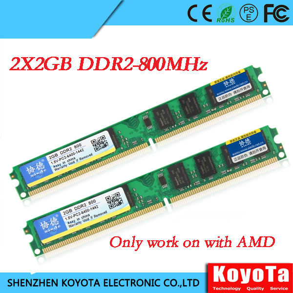  4  2 x 2  PC2-6400 DDR2-800MHz 240 . so-dimm  AMD      DDR2 RAMKYT