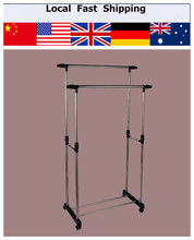 Double Clothing Racks Hanger On Wheels