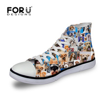 Cute Animal Dog Printing Shoes for Women High Quality Ladies Girls Canvas Shoes High Top Winter Autumn Flat Canvas Shoes