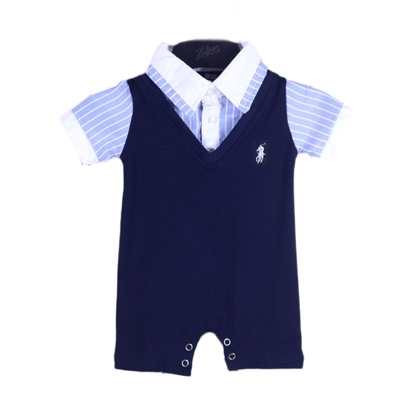 baby boy clothing 2016 summer plaids romper new born baby ...