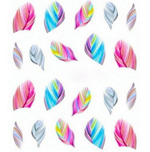 Colorful Feathers Water Transfer Stickers Nail Art Individual Designs Nail Decal Decoration Beautiful Women s Nail