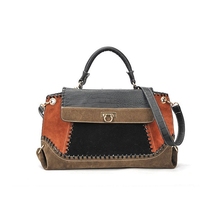 Women Vintage Motorcycle Bag Ladies Party 2016 Patchwork Women Shoulder Bag Rivets Leather Large Capacity Rock Stud Handbags