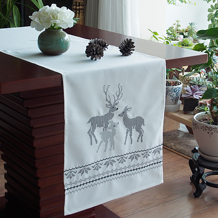 Table White Embroidery Runner runner knitted Chic Christmas christmas Cloth table Table Shabby Deer Table White Embroidery Runner runner knitted Chic Christmas christmas Cloth table Table Shabby Deer