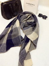 2015 New Christmas New Year Gift Women’s silk Cotton Cashmere cannetille 180×70 England plaid tassel scarves winter pashmina
