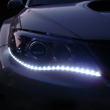 Free Shipping 2pcs/lot 30cm 15 SMD White Waterproof Lights High Power Car Auto Decor Flexible LED Strips#EC062