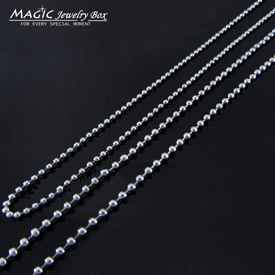 Wholesale 10 Pcs DIY 2mm Silver Tone Stainless Steel Ball Bead Chain Necklace Bracelet Keychain Women