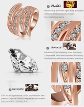 Newest Angel s Wing Engagement Rings 18K Rose Gold Platinum Plating and Pave Austrian Crystals Fashion
