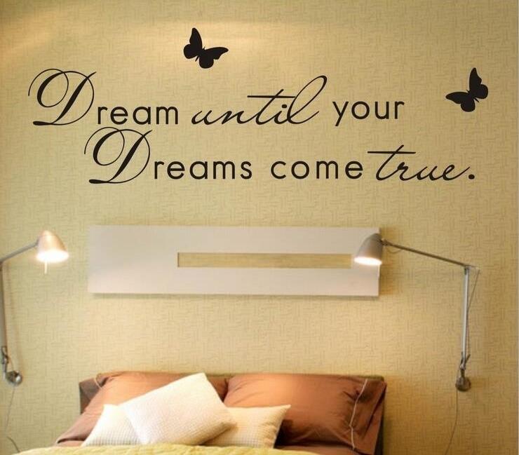 Wall Mural Decal Sticker BUTTERFLY LIVE YOUR DREAMS Room Quote Black UK 