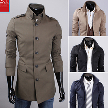 Coat Limited Top Fasion Regular Conventional Brand 2014 Men’s Clothing Outerwear Spring Medium-long Slim Fashion Male Trench