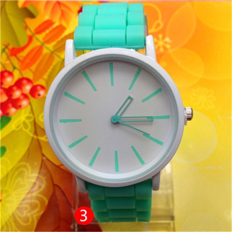 2015 fashion Classic Geneva Silicone quartz Watch women dress watch Silicone Jelly watches Casual wristwatch relogio