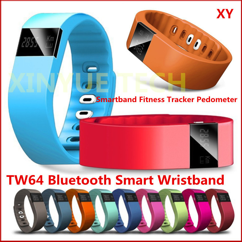 20Pcs lot TW64 Smart Bluetooth Bracelet Wristband Fitness Tracker Smartband Smart Sport Bracelet Watch For Ios
