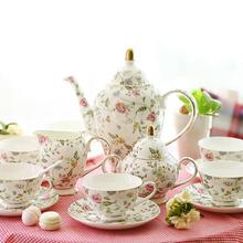 England Style Royal Bone China Ceramic 15 Peices Coffee Sets Fashion Cup And Saucer Coffee Pot Wedding Gift Box Set