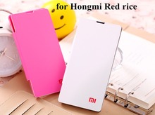 Original design back cover leather case for Xiaomi Red Rice Flip Case for Hongmi Redmi 1S