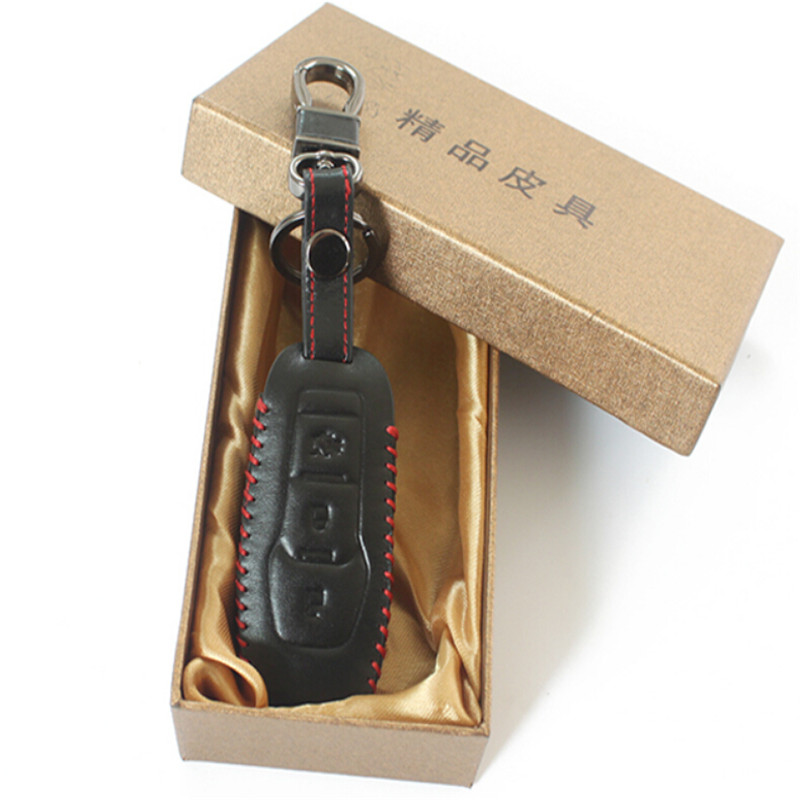 Car Key Rings Genuine For Ford Accessories Leather Keychain For Ford