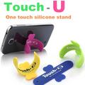 10pcs lot lovely mini Universal mobile Phone Holder Portable one touch silicone stand Touch U for