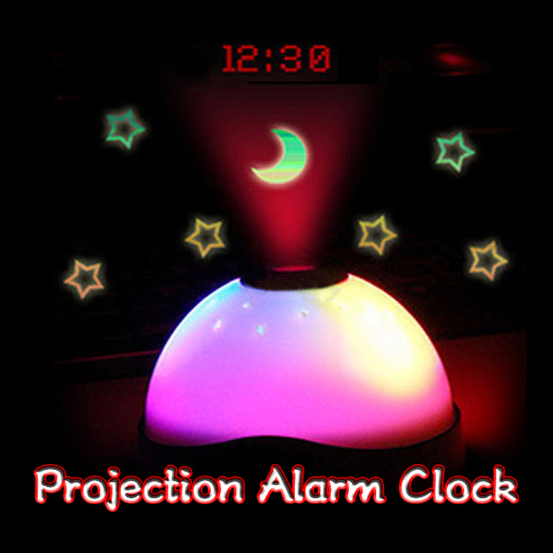 LS4G Hot sales Starry Digital Magic LED Projection Alarm Clock Night Light Color Changing horloge reloj