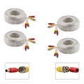 SANNCE 4pcs 100ft 30M CCTV Cable white color BNC DC plug cable For CCTV Surveillance Camera