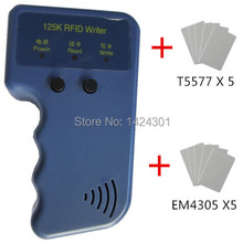 Handheld RFID Reader Writer 125KHZ RFID Copier Duplicator ID Card Reader ID Card Copier + 5pcs T5577 Card and + 5pcs EM4305 Card
