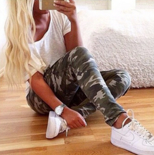 Women summer Pants 2015 Fashion Slim Elastic Camouflage Pants Casual Trousers Military Pants Pencil Pants F2334