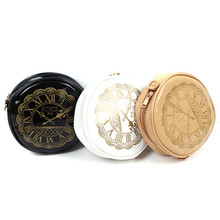 2016 women’s handbag circle handbag one shoulder mini shoulder messenger bag round clock vintage coin purse cross BODY NQ641802