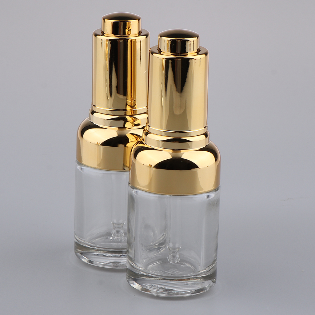 2Pcs Empty Aromatherapy Oils Dispenser Bottles, 30ml(1 Ounce) Clear Essential Oils Glass Vials, Come with Glass Eye Droppers