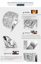 LZESHINE Brand Design Rhinestone Ring Platinum Plated Letter G Ring With SWA Element Austrian Crystal Ri
