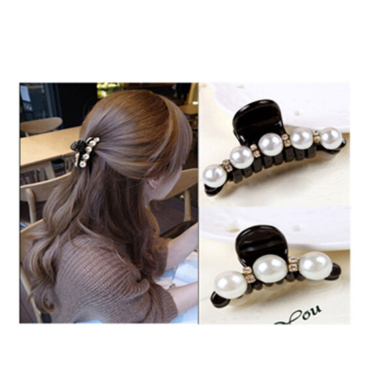 Free Shipping Pearl Crystal Hair Clip Fashion  Imitation Pearls Hairpin 2 Size