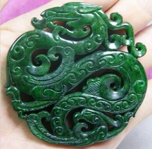 Free shipping wholesale Arts collection CHINESE old jade dragon pendant gifts crafts