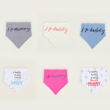 New I Love Mom Dad Bib Bandanas Baby boy girl Bibs Waterproof Feeding Baby Saliva Towel Newborn Print Infant Aprons Burp Cloths