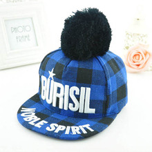 New Fashion Kids Snapback Letter Print Plaid Children Cotton Baseball Cap Baby Boys Girl Caps Hats Baby