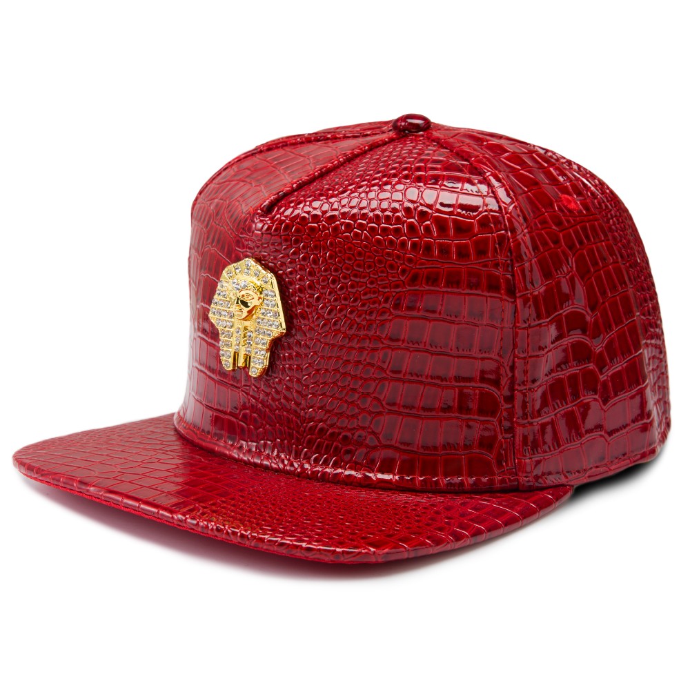 red leather cap