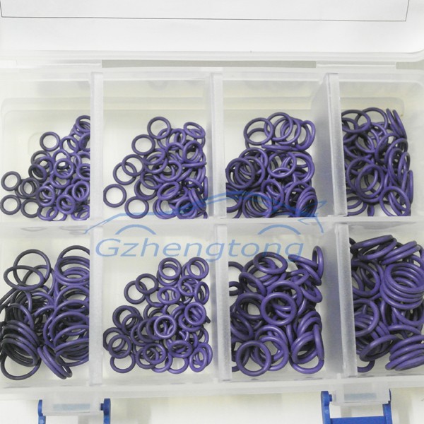 Purple 400Pcs HNBR Car Van Air Conditioning Rubber Washer O-Ring Seal Assortment Set Car AC Oring Kit (1)