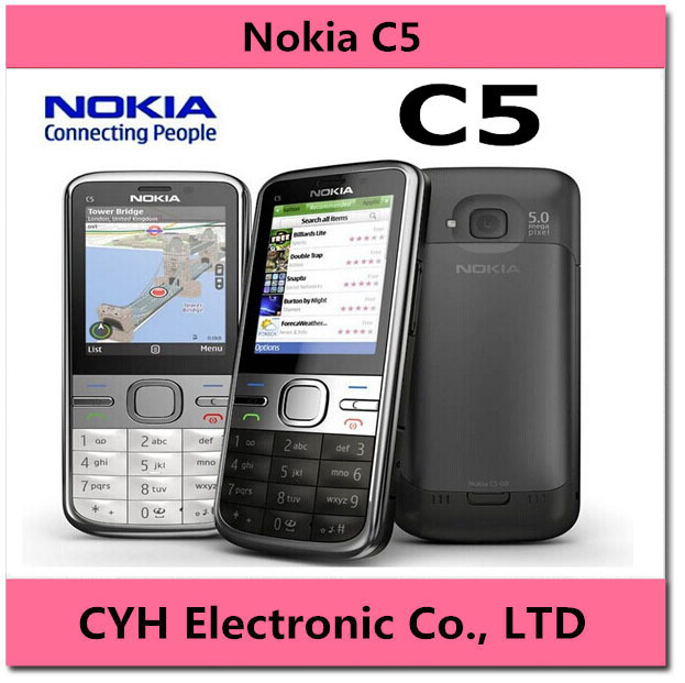 C5 Original Phone Unlocked Nokia C5 00 cell phones GSM 3G 3 15Mp Camera FM GPS