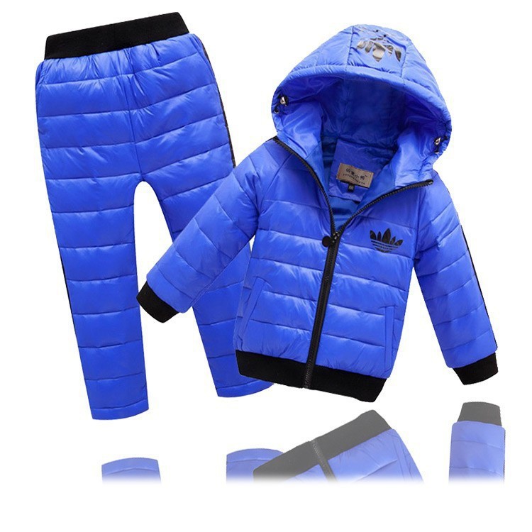 2015 New baby boys girls winter clothing suit set baby child Sports warm down jacket+pants sets suits Children set