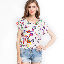 New Summer spring and autumn women’s Dress 2014 Free Shipping Hot Sale New Women colorful Chiffon T shirt Loose Blouse Tee Tops