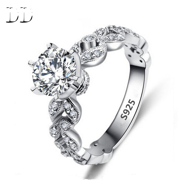 Hot sale fashion jewelry Wedding engagement rings for women White Gold plated AAA Zircon cz ...