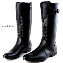 Classic Black Men British Motorbike Riding/Horse Riding Boots Military Winter Boots Cowboy Martin Boots